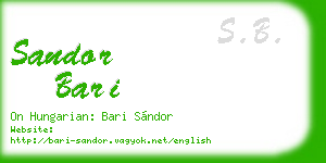 sandor bari business card